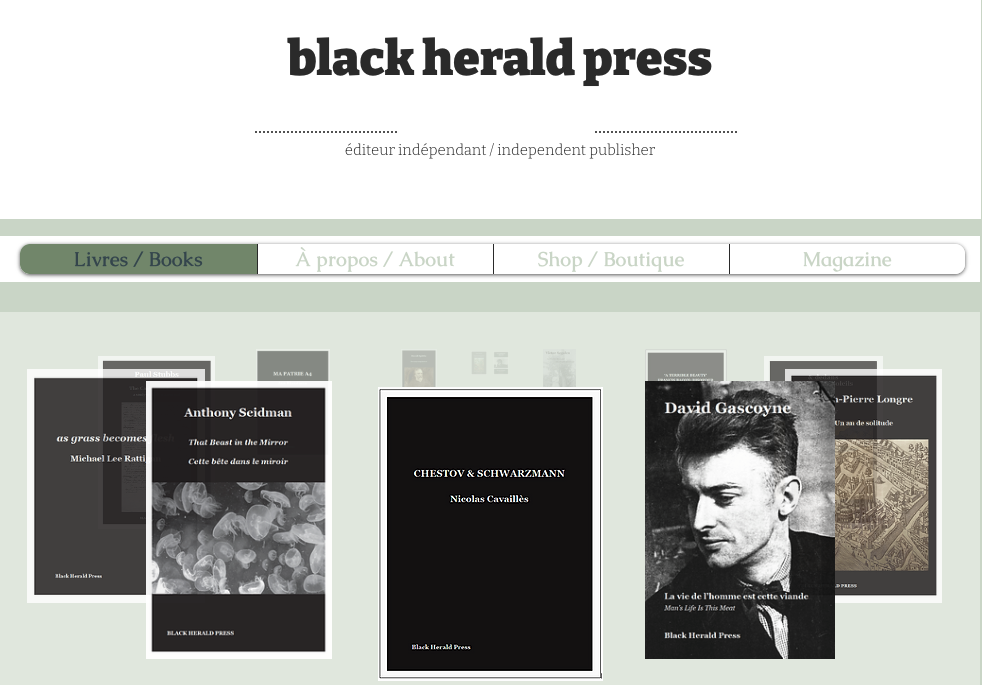 #78/ Interview de Blandine Longre, co-fondatrice avec Paul Stubbs, des éditions Black Herald Press, par Frédéric Moulin